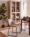 Set of 2 Dining Chairs BATAVIA Fabric Beige