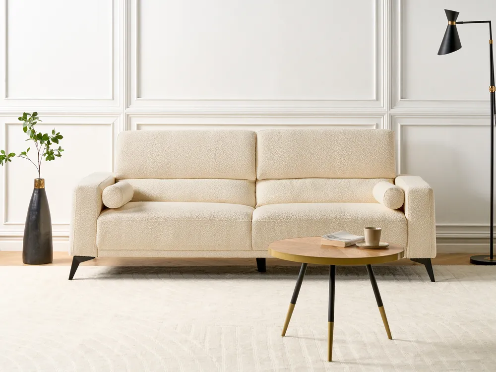 Sofa 3-Sitzer ANGE Bouclé Cremeweiß