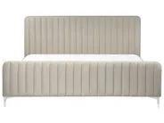 Bett mit Lattenrost Samtstoff LUNAN 180 x 200 cm Taupe_803485