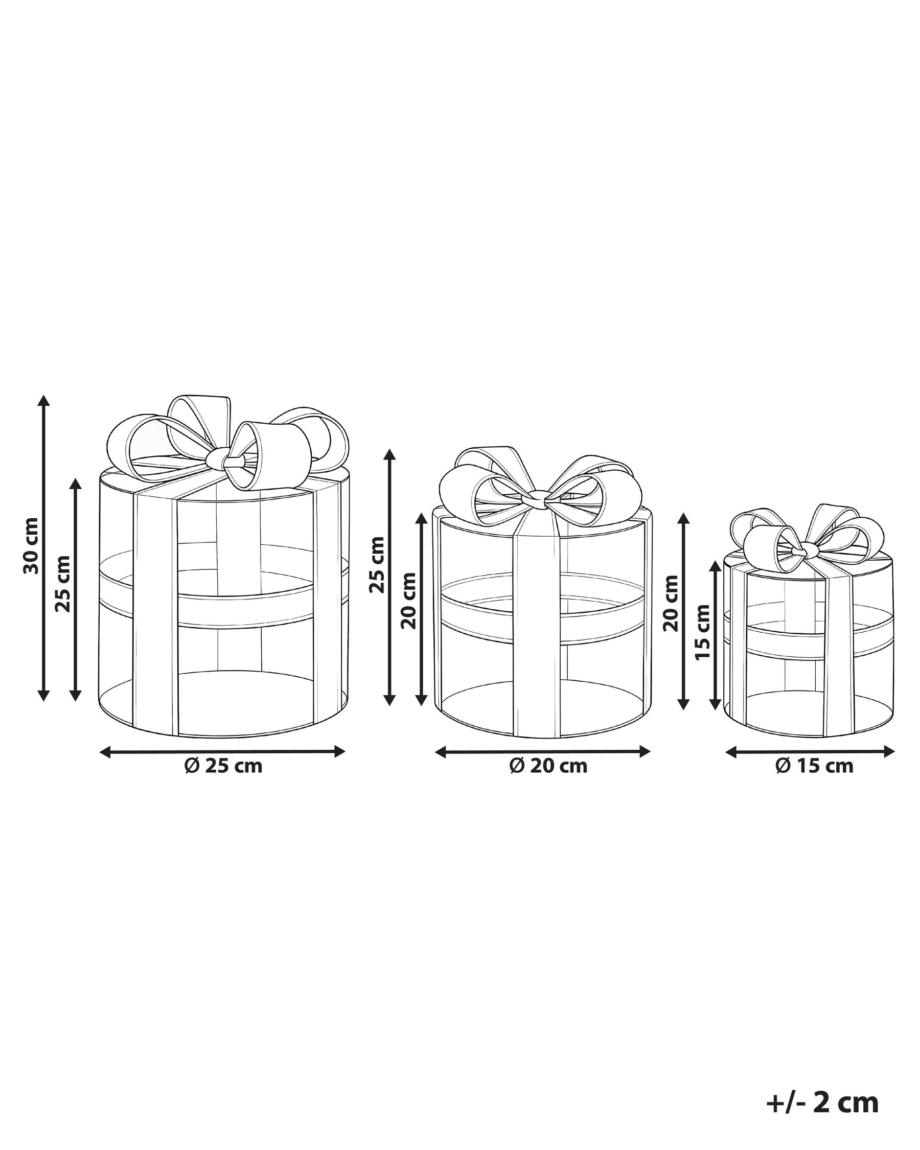 Set of 3 Christmas Decorations LED JULSO 20/25/30 cm Christmas Gifts Silver_1025425