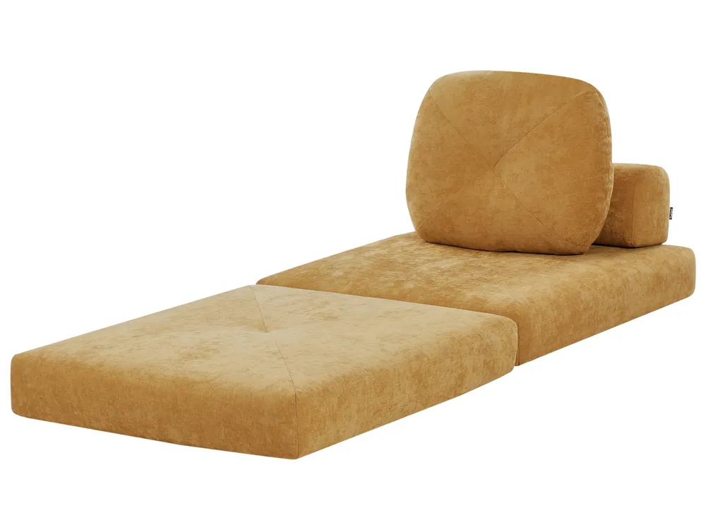 Single Sofa Bed OLDEN Chenille Mustard_980860