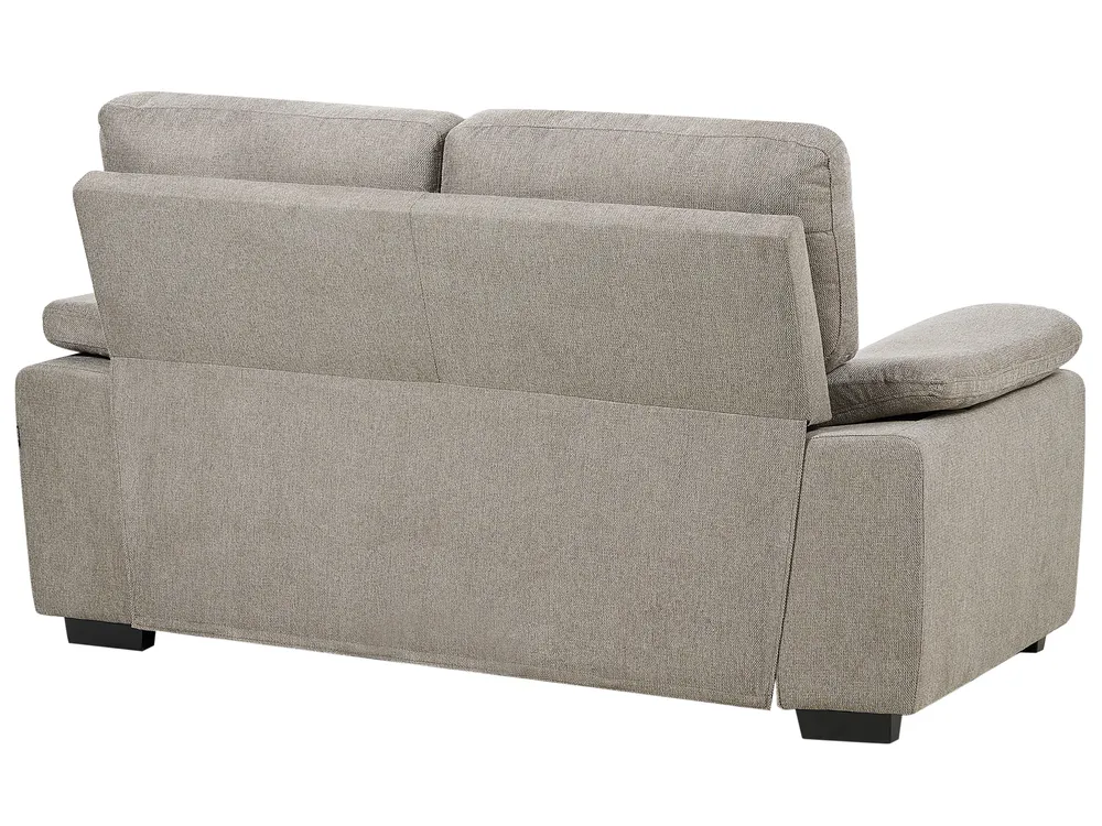 Living Room Set 5 Seater VOGAR Fabric Light Brown_901207