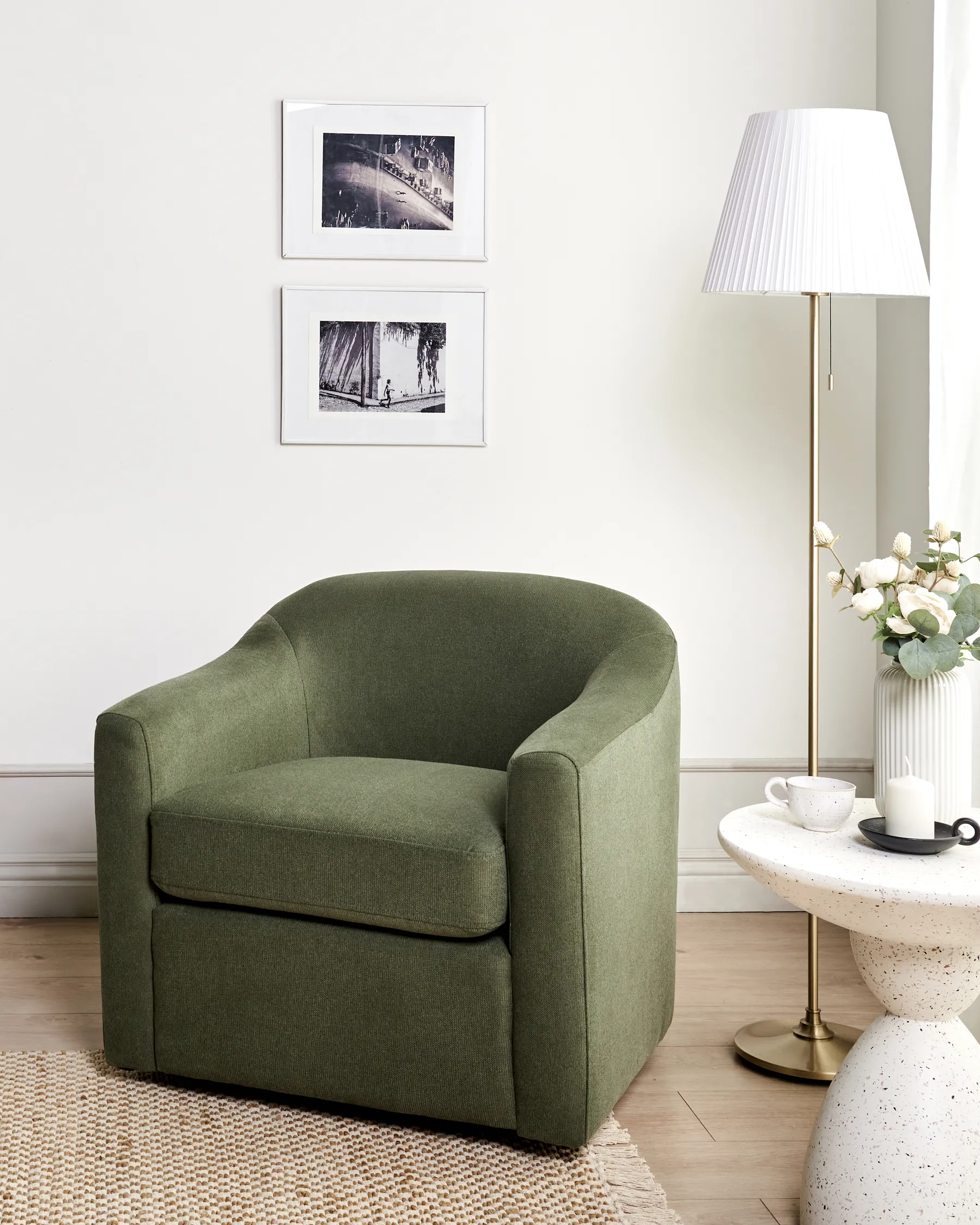 Draaifauteuil MAGNOR Stof Donkergroen_966246