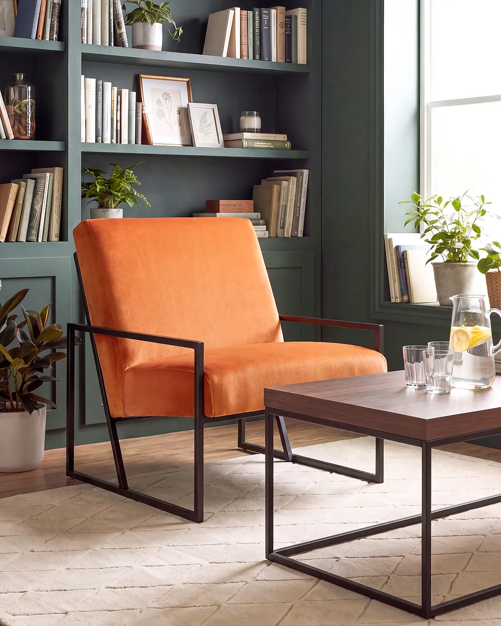 Sessel DELARY Samtstoff Orange_1156211