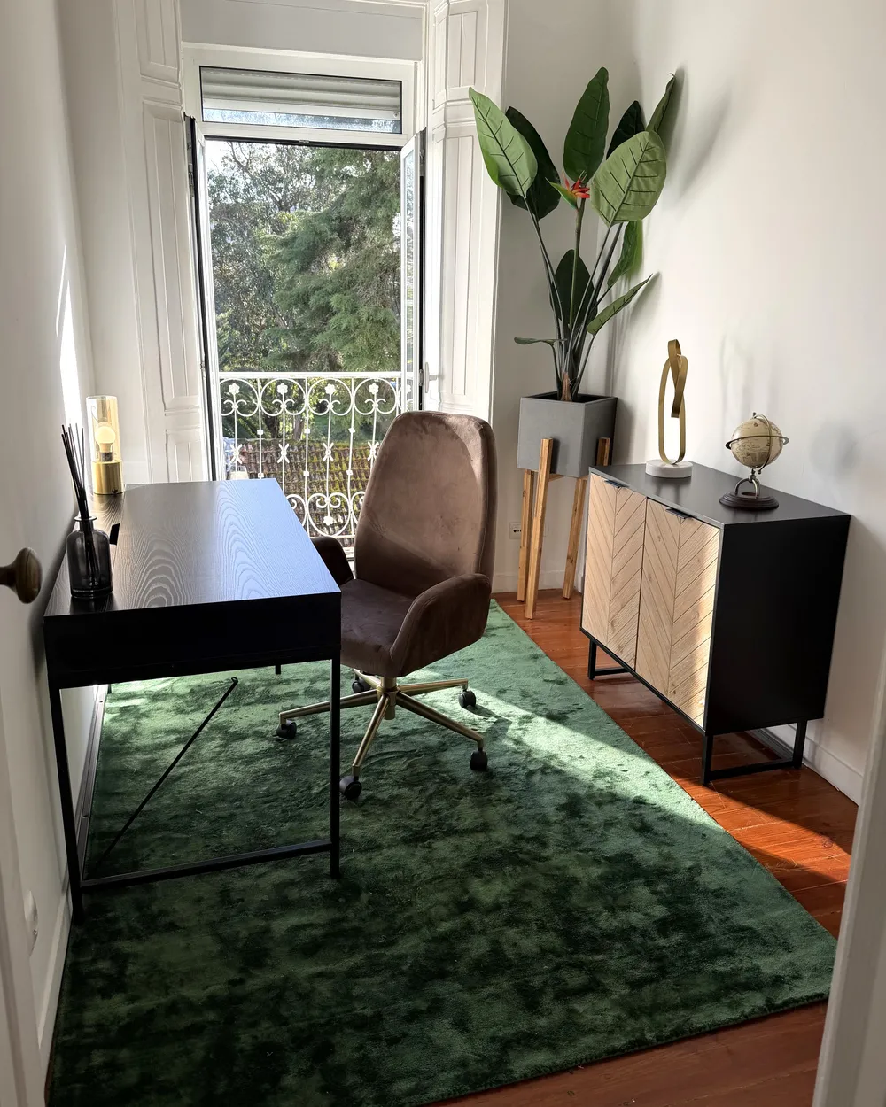 Rug GESI II Dark Green 160 x 230 cm Viscose_1039371