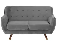 Sofa 2-Sitzer BODO Samtstoff Grau_738241