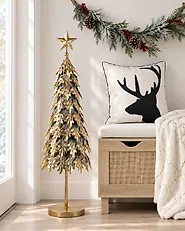 Christmas Decoration KOUVOLA 88 cm Christmas Tree Gold_1173511