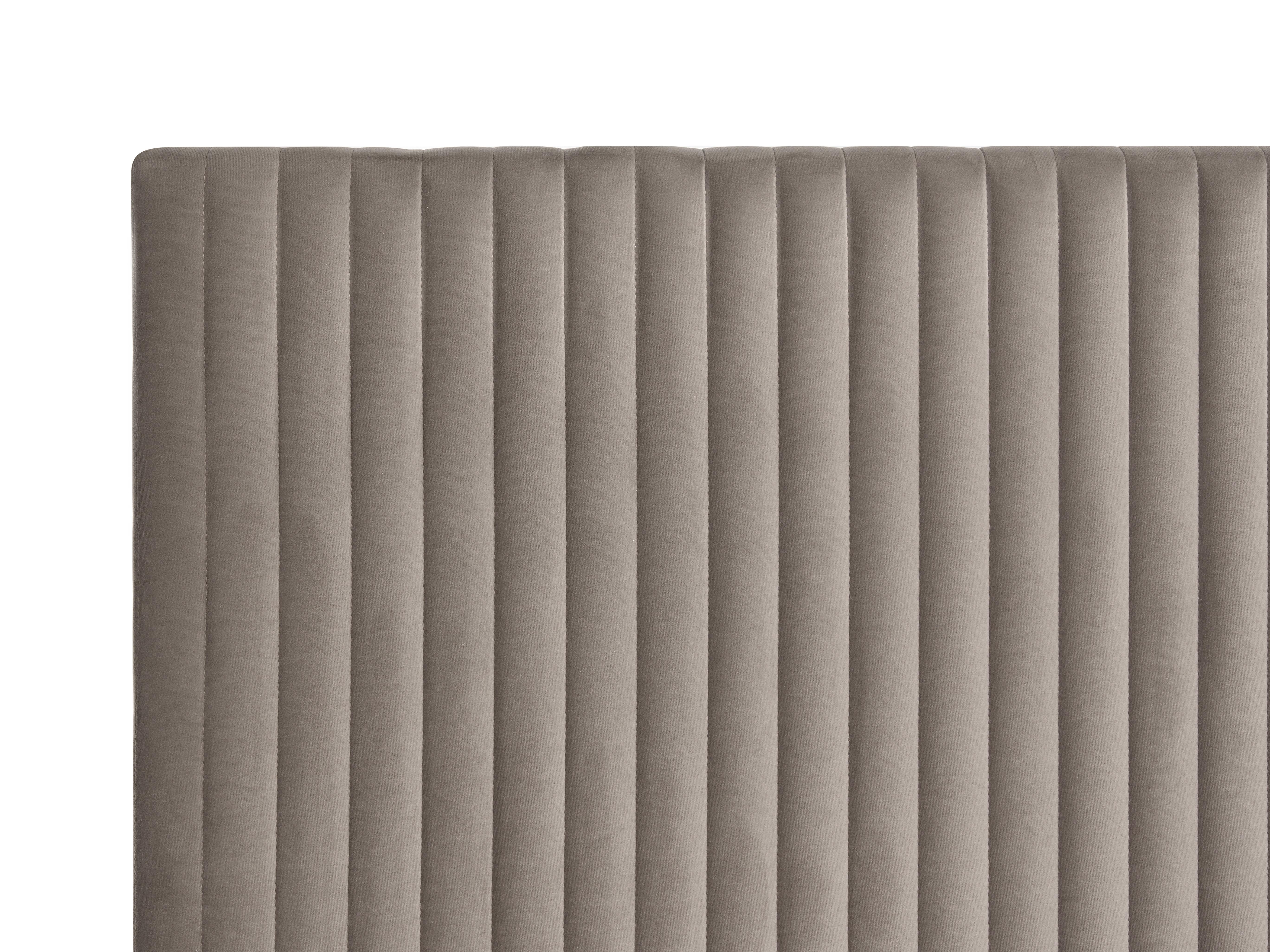 Kontinentalni krevet s prostorom za pohranu DAME Samet Sivo-bež 160 x 200 cm_1004858
