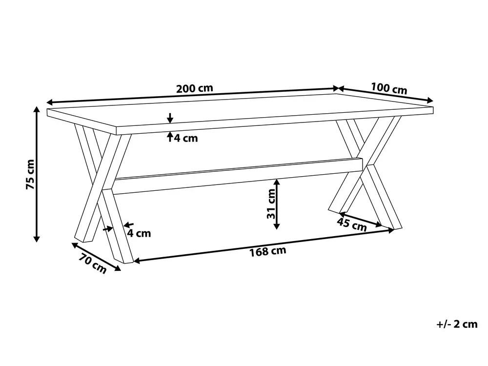 Gartentisch OLBIA 200 cm 100 cm Beton Weiß_809013