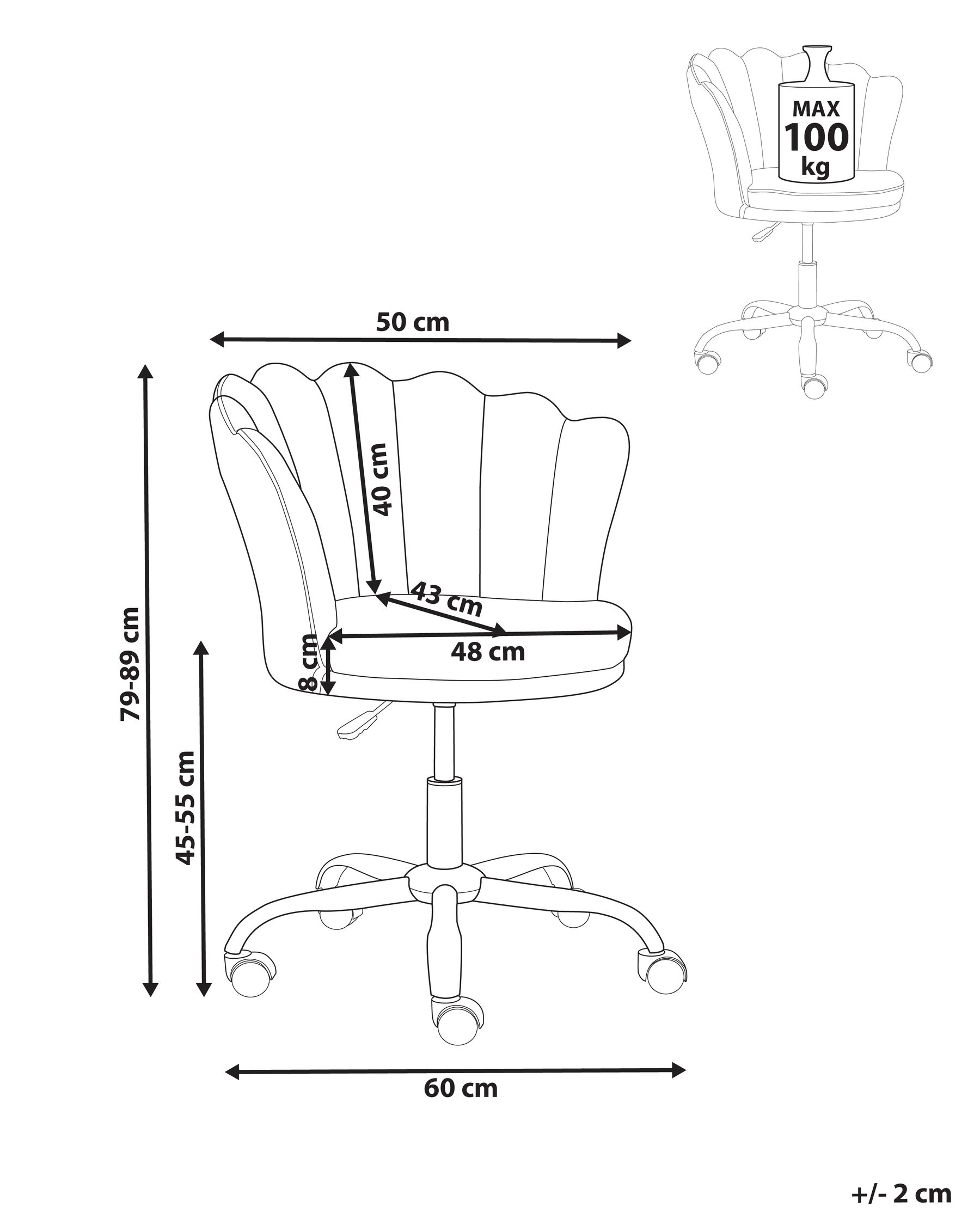 Desk Chair MONTICELLO Velvet Burgundy | Beliani.ch