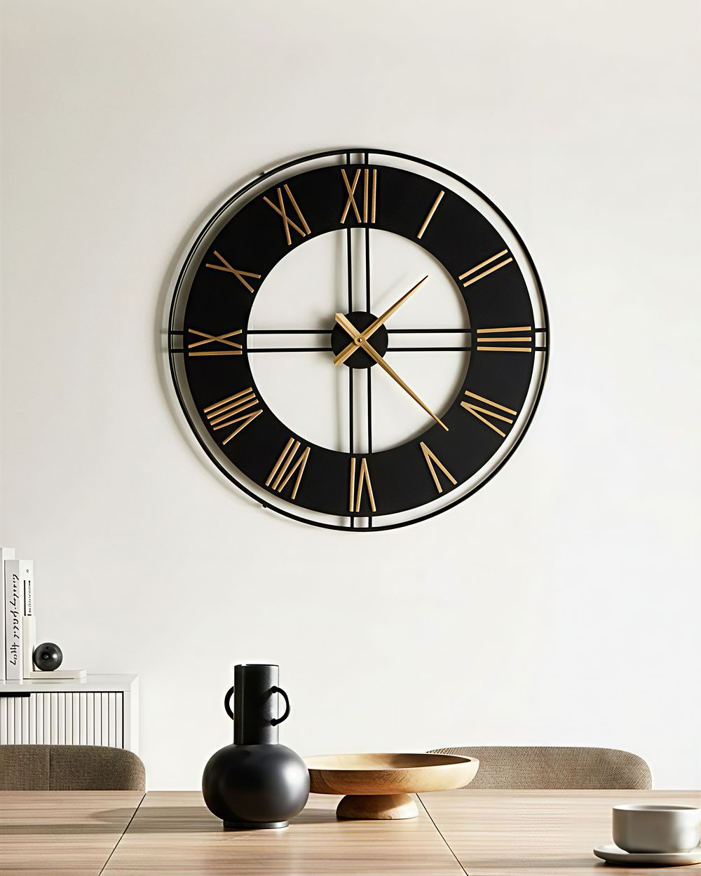 Wandklok PERIGNY 80 cm Metaal Zwart