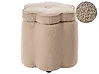Kinderhocker mit Stauraum FLOWER Blume Bouclé Beige