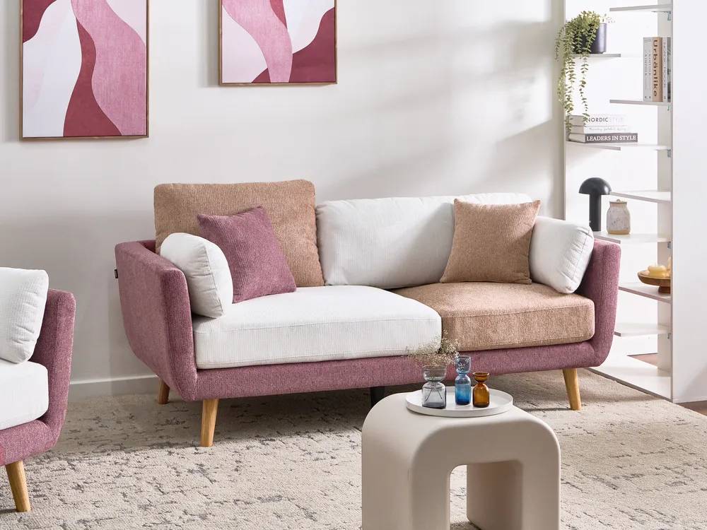 Sofa Set 4-Sitzer BOLGA Stoff Rosa_1076174