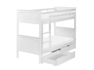 Bunk Bed with Drawers ALBON Pine Wood White 90 x 200 cm (EU Single)_797235