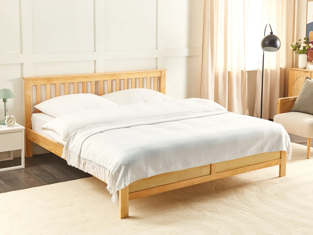 Kuscheldecke AMPARA Baumwolle 220 x 240 cm Cremeweiß