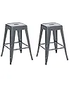 Set mit 2 Barhockern CABRILLO Metall Grau