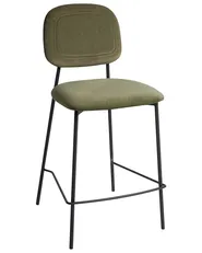 Set of 2 Bar Chairs DUETTE Velvet Olive Green_938854