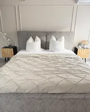 Bett mit Stauraum MOISSAC Strickvelours Schwarz / Weiß 180 x 200 cm_1056651
