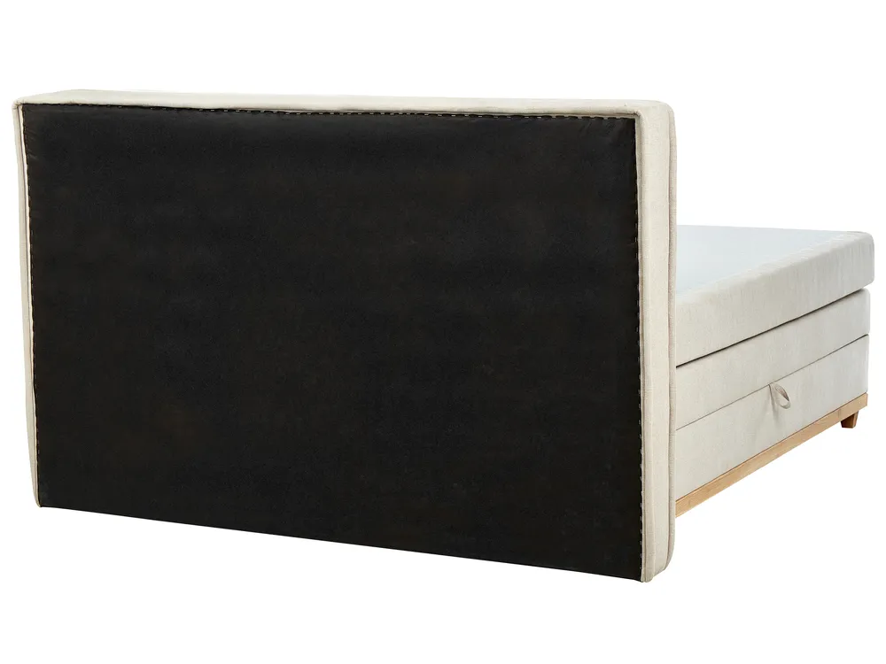 Divan Bed with Storage DYNASTY Fabric Beige 180 x 200 cm (EU Super King)_873569