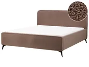 Bett mit Lattenrost Bouclé VALOGNES 180 x 200 cm Braun_937204