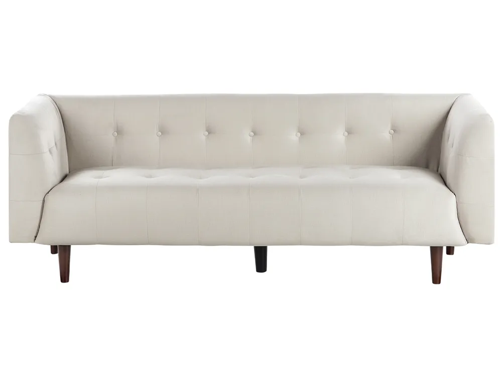 Sofa 3-Sitzer BYSKE Stoff Hellbeige