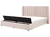 Wasserbett mit Stauraumbank NOYERS Samtstoff Pastellrosa 180 x 200 cm