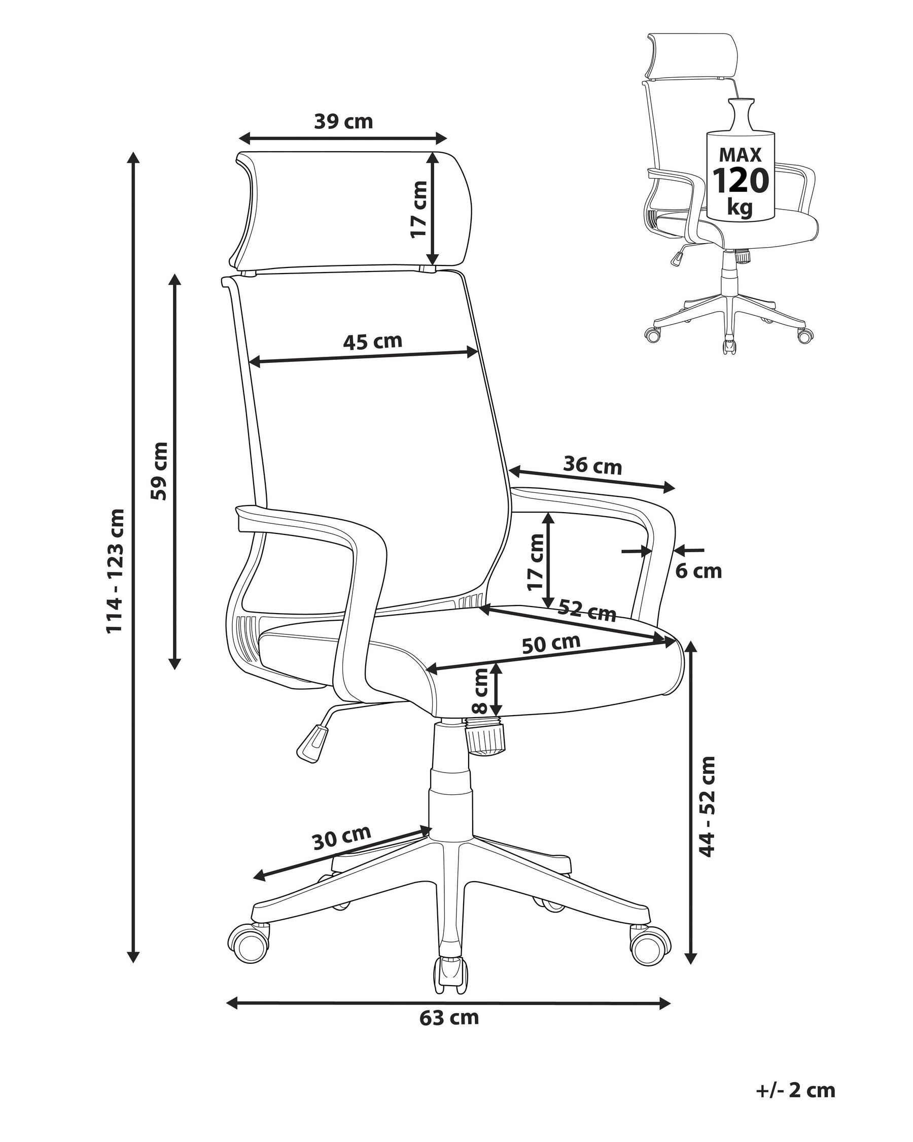 Office Chair LEADER Faux Leather Grey_861004