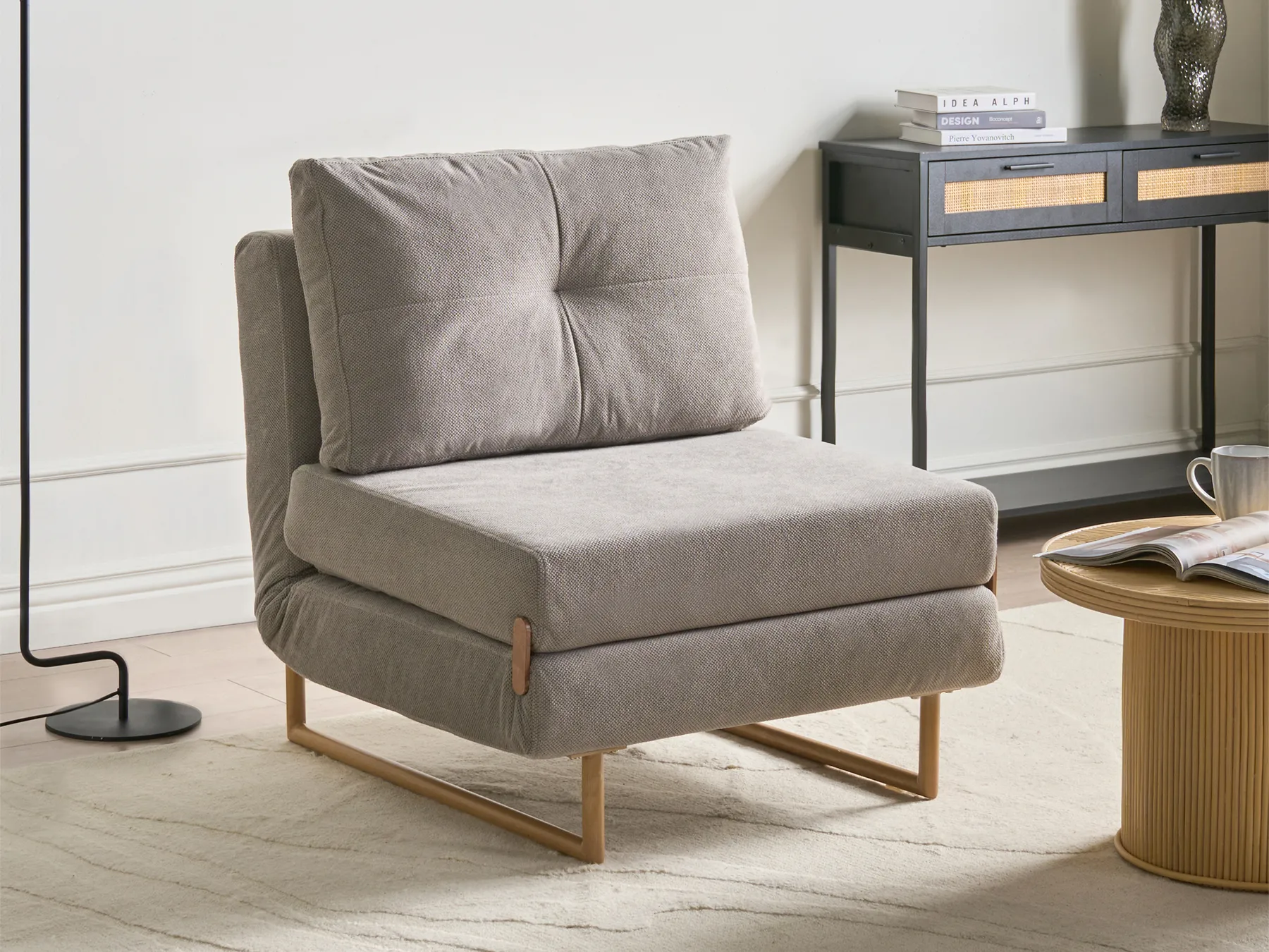 1-Sitzer Schlafsofa JERSLEV Stoff Grau_1010082
