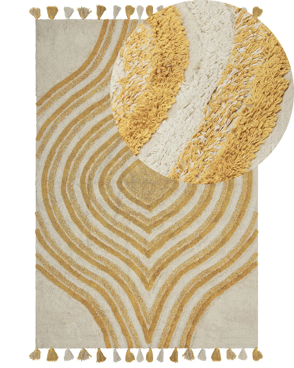 Teppich Baumwolle beige / gelb verschiedene Größen BINGOL