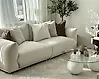 Sofa 3-Sitzer LUVOS Stoff Cremeweiß