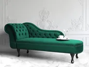 Linksseitige Chaiselongue NIMES Samtstoff Dunkelgrün_805948