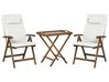 Bistro Set AMANTEA PREMIUM Akazienholz Cremeweiß