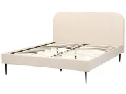 Bed Boucle FLAYAT 160 x 200 cm (EU King Size) Light Beige_882711