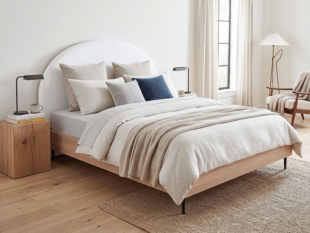 Bed Stof MILLAY 180 x 200 cm Gebroken wit
