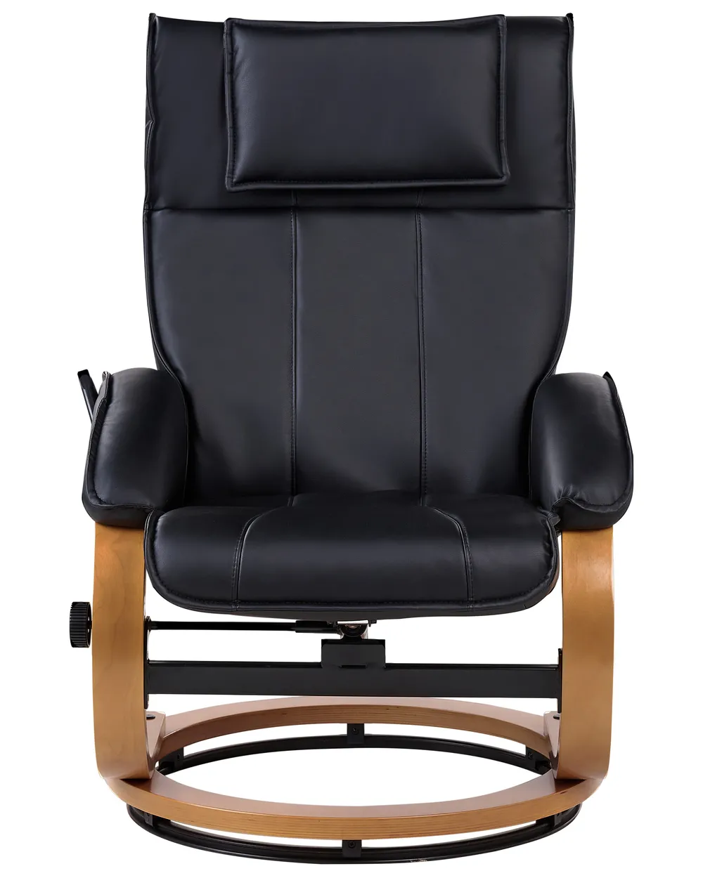 Massage Chair MAJESTIC with Footstool Faux Leather Black_963699