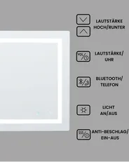LED-Badezimmer-Spiegel PRENOIS 80 cm 60 cm Silber_940478