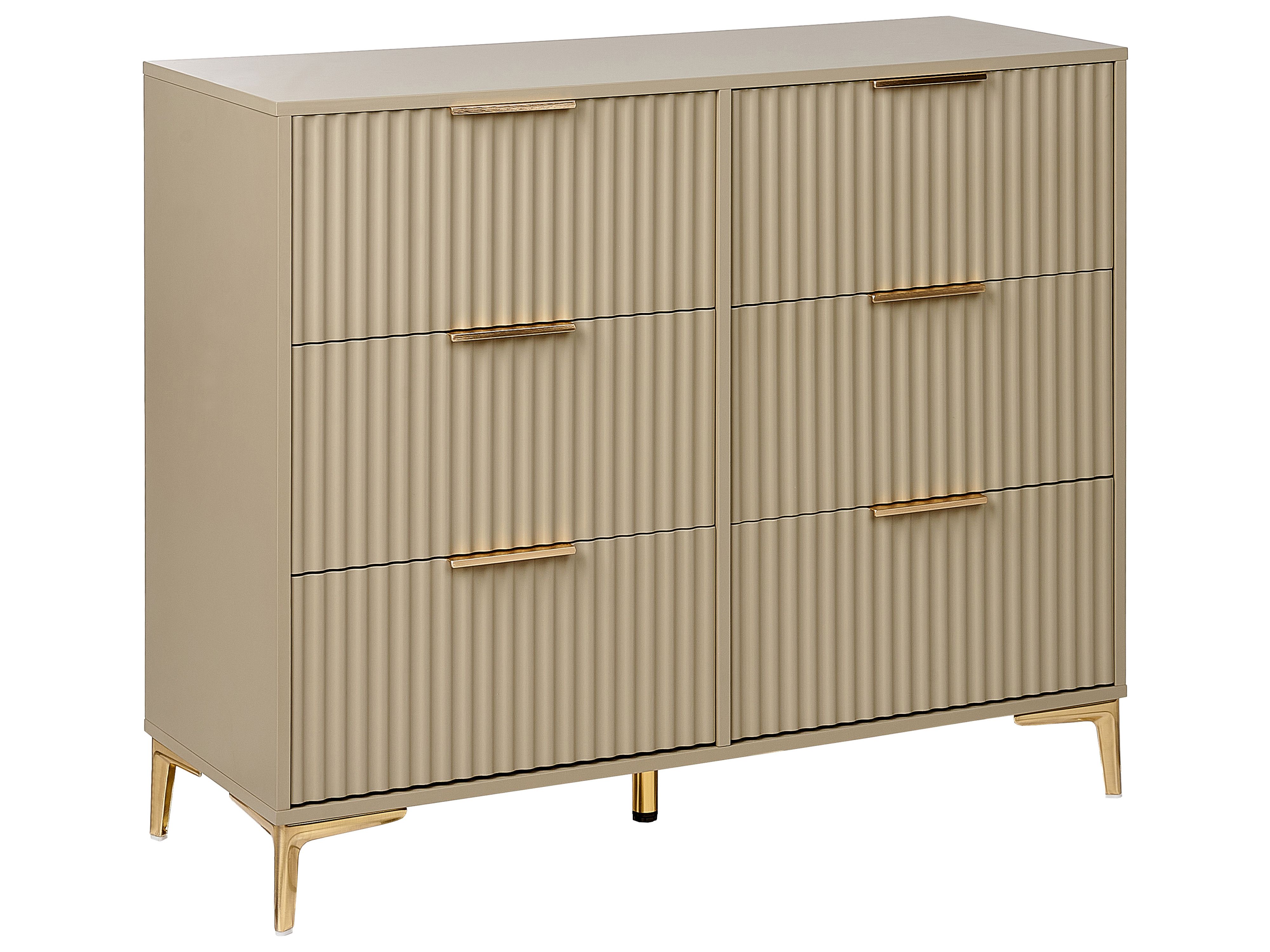 Kommode mit 6 Schubladen WALCOTT Beige