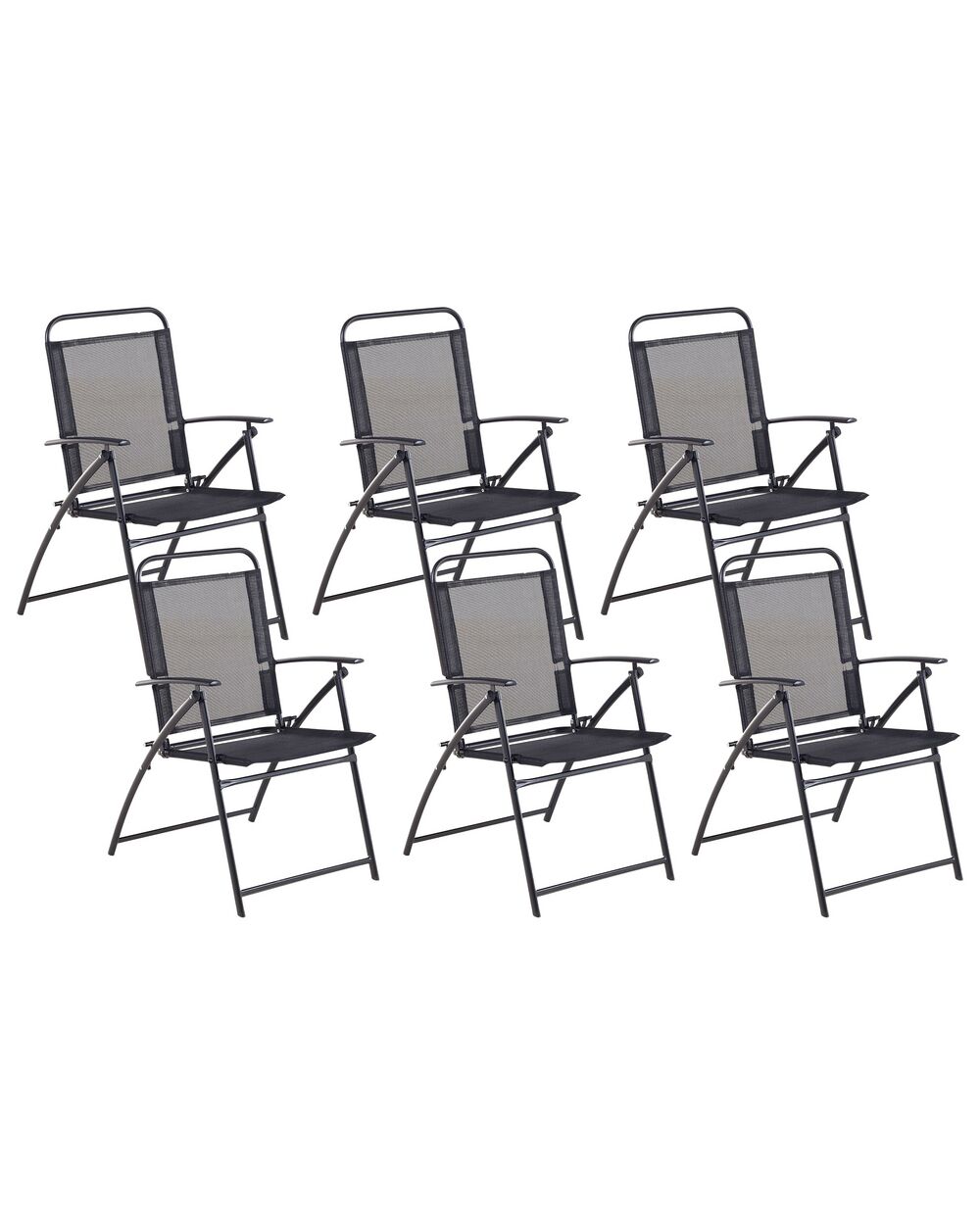 Set od 6 vrtnih stolica LIVO Metal Crni