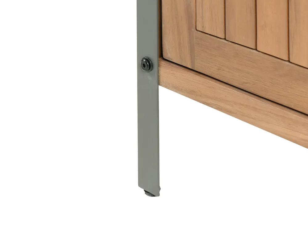 Outdoor-Küche 3er Set mit Spüle IVREA Braun / Schwarz zertifiziertes Akazienholz_988416