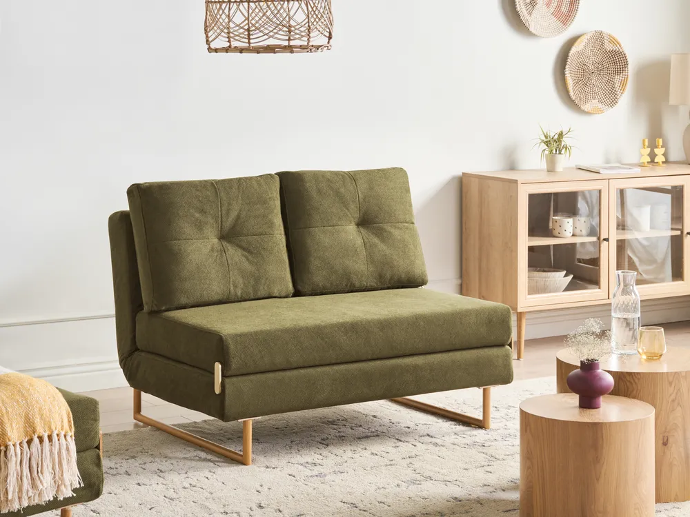 Schlafsofa 2-Sitzer JERSLEV Stoff Grün