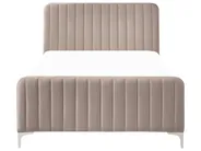 Bett mit Lattenrost Samtstoff LUNAN 120 x 200 cm Taupe_1025691