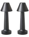 Kabellose LED Tischlampe 2er Set JOANES mit Dimmer Metall Schwarz