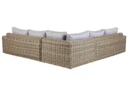Garten Ecksofa mit Ottomane 6-Sitzer PALERMO modular Polyrattan Hellbraun_927880