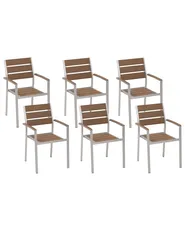 Gartenstuhl 6er Set VERNIO Braun_713284