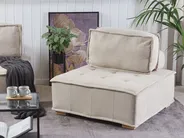 Modular Corner Sofa 4 Seater TIBRO Fabric Light Beige Right Hand_825659