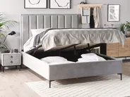 Bedroom Set SEZANNE Velvet Light Grey 180 x 200 cm (EU Super King)_799890
