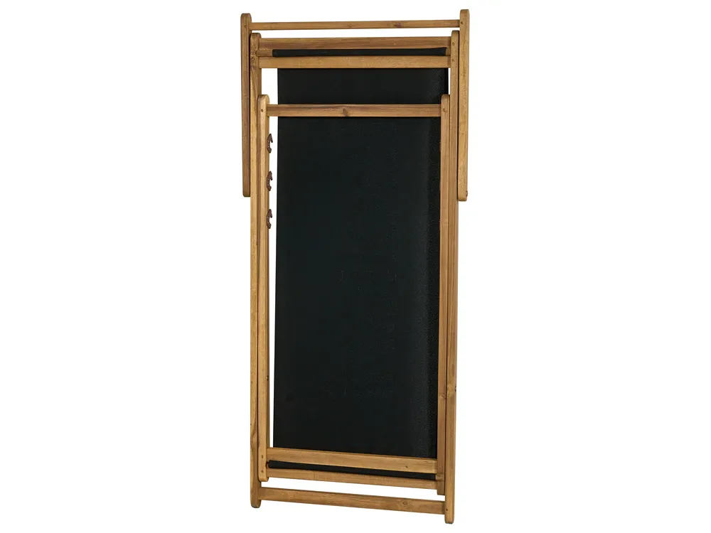 Folding Deck Chair ANZIO Acacia Wood Black_957702