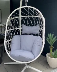 Hanging Chair with Stand ADRIA Metal White_994745