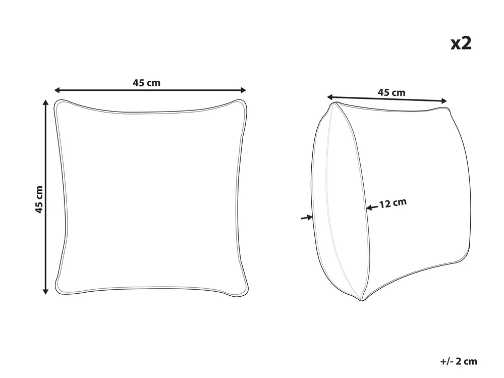 Gartenkissen 2er Set GLADE Pflanzenmuster 45 x 45 cm Bunt_979744