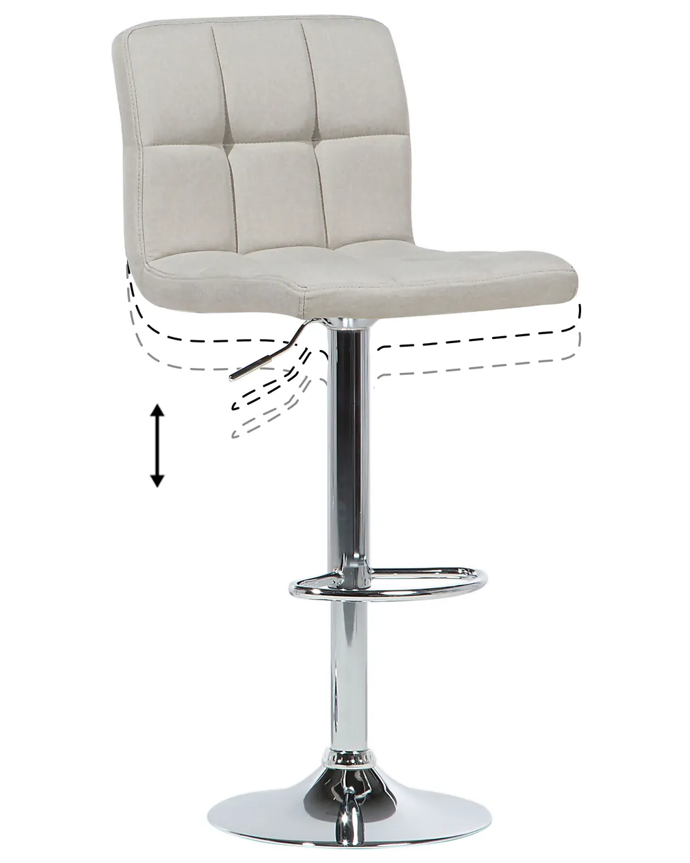 Set mit 2 Barstühlen MARION drehbar Hellbeige_862670